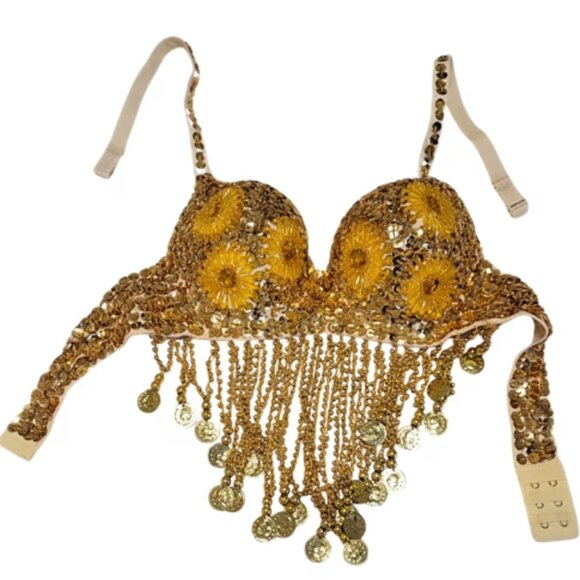 Yellow belly dancing outfit - Picture 6 of 16